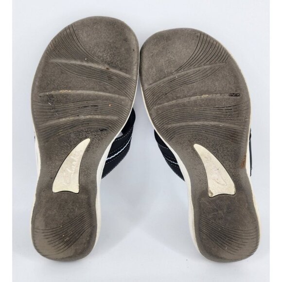 Clarks Cloudsteppers Women's Size 9 M Black T Strap Thong Sandals Flip Flops - Picture 10 of 11